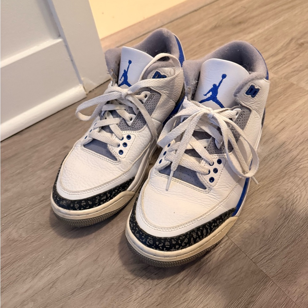 Blue and White Jordan 3’s